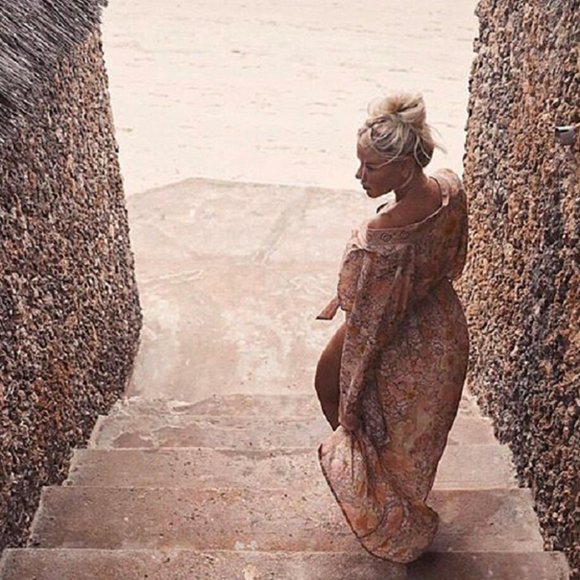 New Boho Floral Kimono Blue Maxi Duster Jacket - Picture 2 of 13